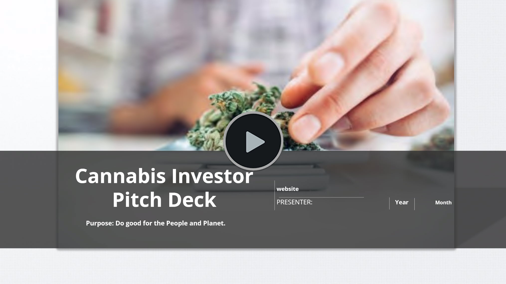 Cannabis Cultivation Manufacturing Distribution Pitch Deck