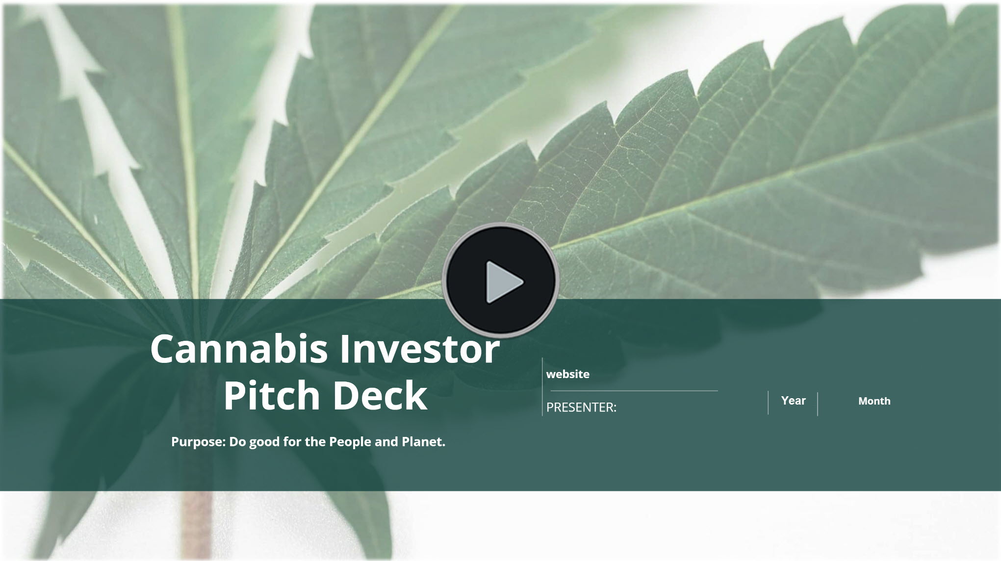Cannabis Event Organizer Investor Pitch Deck Template