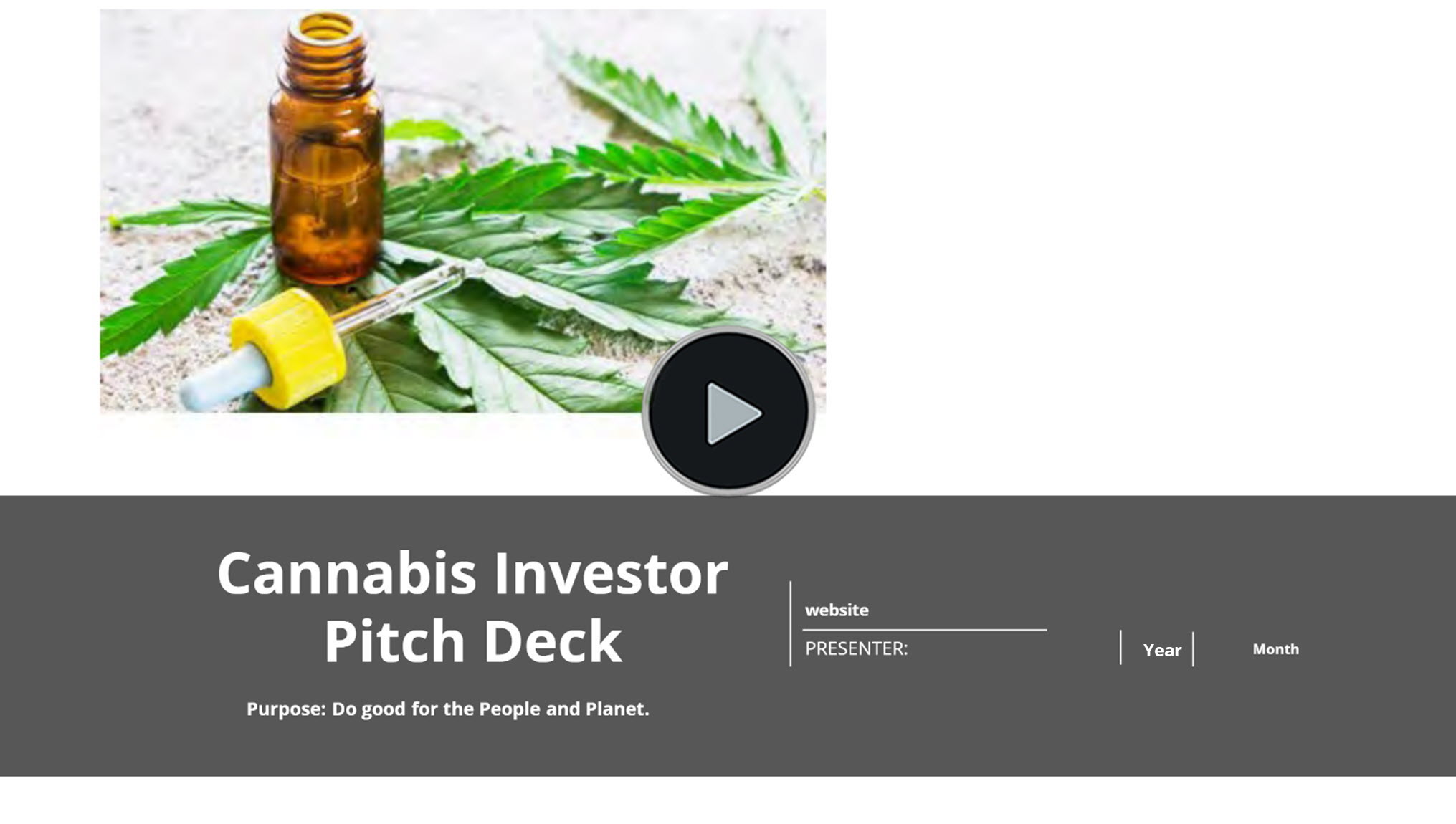 Cannabis Microbusiness Manufacturing Distribution Retail Investor Pitch Deck Template