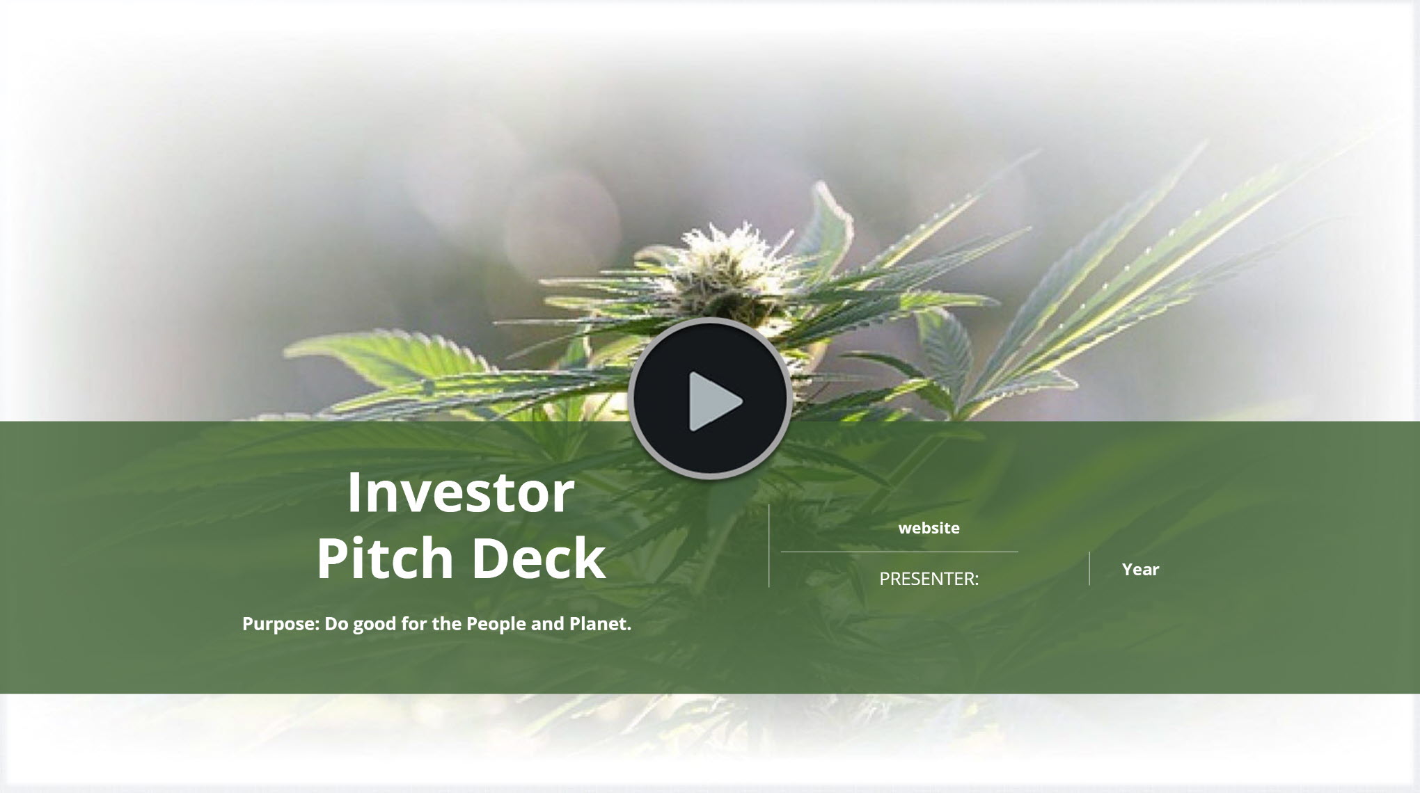 Cannabis Services Investor Pitch Deck