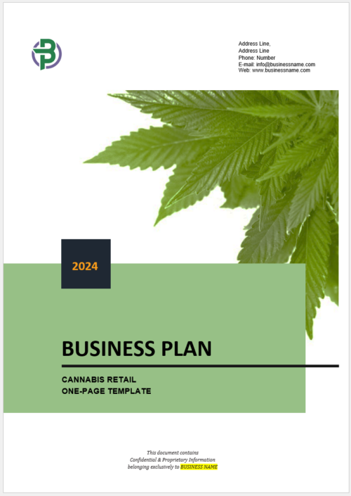 One-Page Cannabis Business Plan Template