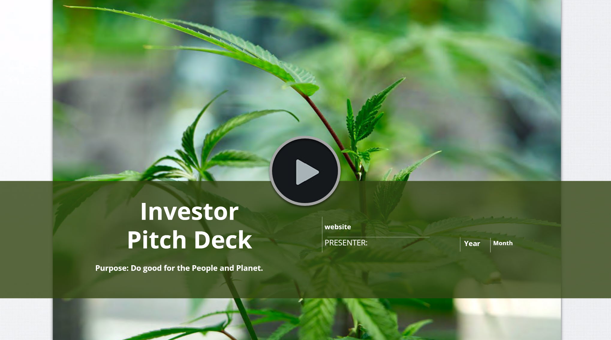 Cannabis Nursery Investor Pitch Deck Template