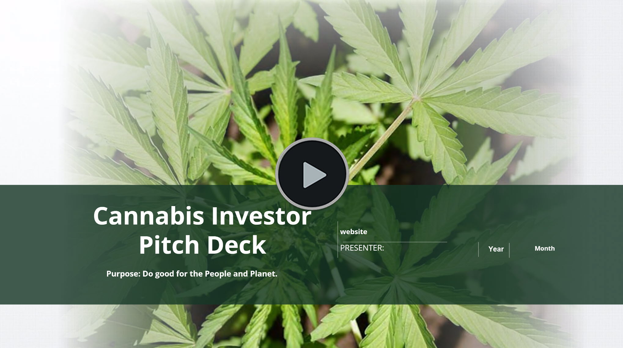 Cannabis Micro Cultivation Investor Pitch Deck Template