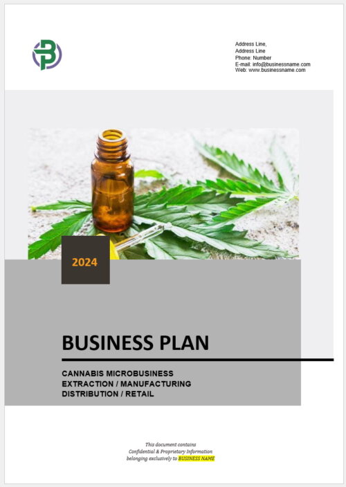 Cannabis Microbusiness Manufacturing Distribution Retail Business Plan Template