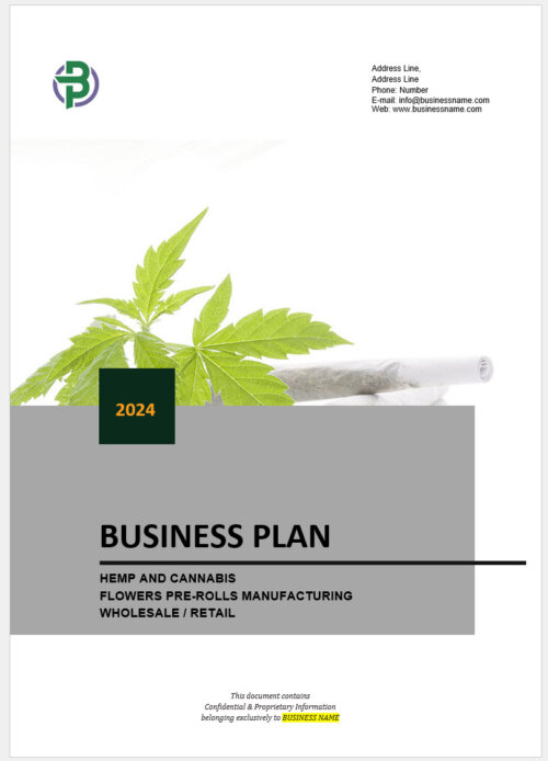 Cannabis Hemp Flowers Pre Rolls Business Plan Template