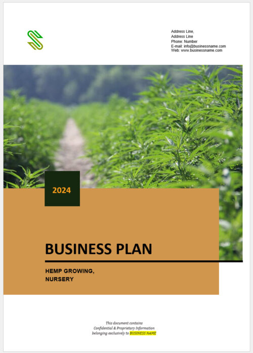 hemp cultivation nursery business plan template