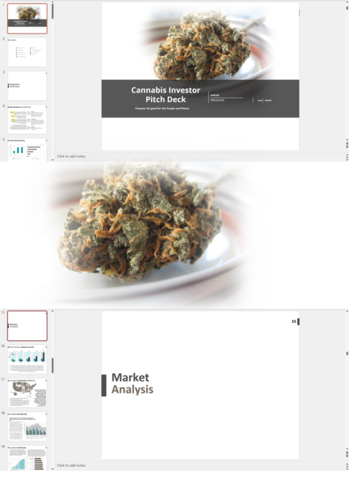 Cannabis Cultivation, Extraction/Manufacturing and Retail Investor Pitch Deck Template