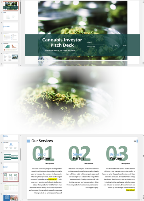 Cannabis Distribution Investor Pitch Deck Template