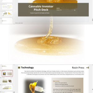 Cannabis Solventless Extraction Investor Pitch Deck Template