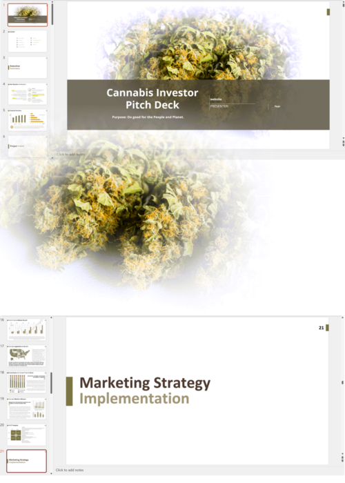Cannabis Flowers Pre-rolls Concentrates Edibles Pitch Deck Template